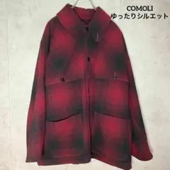 【人気アイテム】COMOLI ウール　チェック　コート　 ジャケット　アウター