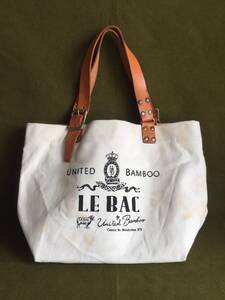 UNITED BAMBOO ユナイテッドバンブー LE BAC トートバッグ キャンバス レザー New York ニューヨーク デザイナー フェード 汚れあり 中古 