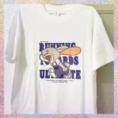 【即完売】レディース　Tシャツ　うさぎ　白　半袖　レトロ　韓国　新品　夏