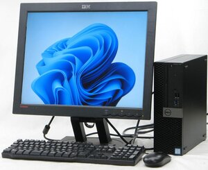 DELL Optiplex 7050-6700SF ■20インチ 液晶セット■ i7-6700/SSD256G+HDD1T/Radeon R5 430/第6世代/Windows11 デスクトップ