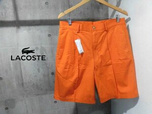 新品 LACOSTE ラコステ FH004E タックショーツ 88/カラー ショートパンツ/チノ ハーフパンツ/オレンジ/メンズ