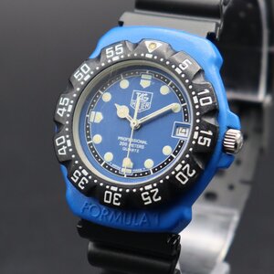 OH済 電池新品 TAG HEUER タグホイヤー フォーミュラ1 プロフェッショナル 200M防水 381.513 クォーツ 青 デイト ボーイズ/メンズ腕時計