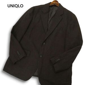 22AW UNIQLO ユニクロ 秋冬★ ウール ツイード ヘリンボーン★テーラード ジャケット Sz.XXL メンズ 茶　C4T10029_B#N