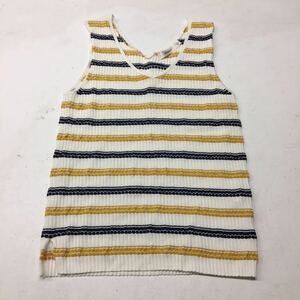 送料無料★MOUSSY マウジー★Ｖネック ノースリーブニット ボーダーサマーニット★トップス★フリーサイズ#30630sbe