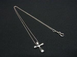 1円 ■美品■ TIFFANY＆Co ティファニー エルサペレッティ スモールクロス SV925 ネックレス アクセサリー シルバー系 AZ7611