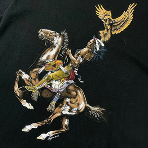 90年代 USA製 インディアン ネイティブアメリカン プリントTシャツ メンズL