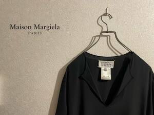 ◯ イタリア製 Maison Martin Margiela 4 スキッパー ワンピース / メゾン マルタン マルジェラ 半袖 ブラック 黒 36 Ladies #Sirchive