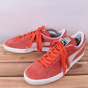 z4549 プーマ スエード クラシック US9 27.0cm/オレンジ ライトグレー 白 PUMA Suede Classic+ メンズ スニーカー 中古