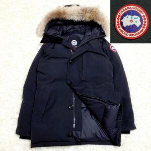 極美品 M カナダグース ジャスパー パーカ ダウンジャケット 黒 コヨーテ ファー フード CANADA GOOSE JASPER PARKA グリフィンタグ 