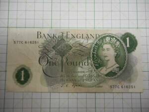 紙幣　古い外国のお札　BANK OF ENGLAND 1 ONE POUND