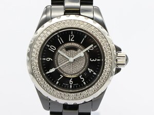 【 シャネル CHANEL 】 腕時計 J12 Ｈ1708 黒セラミック 純正ダイヤベゼル 33ｍｍ デイト クォーツ レディース 保・箱 □ 新着 04660-0