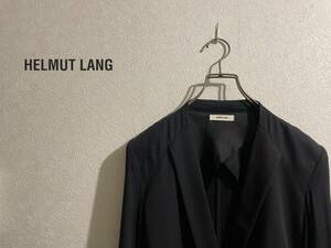 ◯ HELMUT LANG ロールアップ ノーカラー ジャケット / ヘルムート ラング テーラード ブラック 黒 2 Ladies #Sirchive