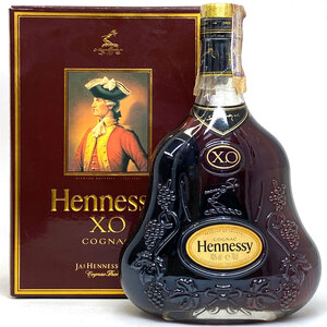 【Hennessy X.O/ヘネシー XO】コニャック ブランデー 700ml 40％ クリアボトル 金キャップ 古酒　箱付き/未開栓