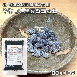 黒豆グラッセ 100g×3袋 北海道産黒豆使用 黒大豆 絞り甘納豆 やみつき 国内産 豆力 国産 保存食 豆菓子 味付乾燥豆