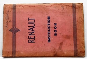 RENAULT/12.1 H.P CARS INSTRUCTION BOOK