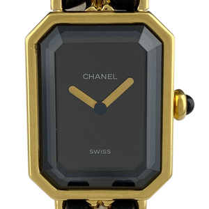 シャネル CHANEL プルミエール Mサイズ H0001 腕時計 SS レザー クォーツ ブラック レディース 【中古】