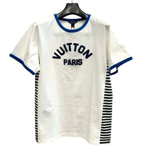 LOUIS VUITTON/ルイ・ヴィトン RW232W ロゴ 半袖Ｔシャツ コットン ホワイト/ブルー メンズ