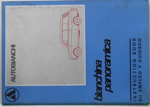 AUTOBIANCHI bianhina/panoramica Instructio Book 英語版