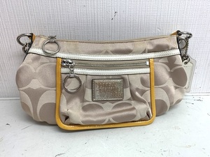 &A87097: COACH ポピーシグネチャー ショルダーバッグ A1072-14562 コーチ 中古