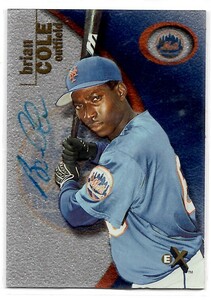 MLB 2001 Fleer EX Autograph Brian Cole ブライアン・コール RCカード直筆サイン　新品ミント状態品