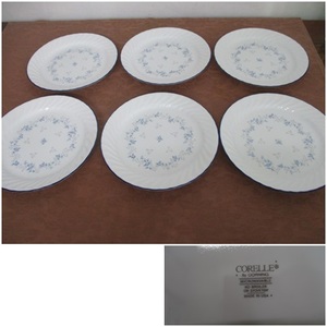 CORELLE By CORNING プレート 6枚 径25.5㎝ ※汚れ・キズのような物あり tm2405-23-3