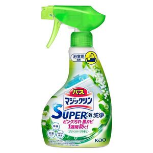 （まとめ買い）花王 バスマジックリン スーパー泡洗浄 浴室用洗剤 グリーンハーブ 本体 350mL 426550 〔×5〕