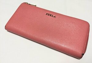 ■フルラ 長財布 Ｌ字ファスナー レザー ロータスピンク FURLA■