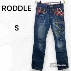 RODDLE デニムパンツ　ジーパン　ジーンズ　S カラフルデニム　チェック