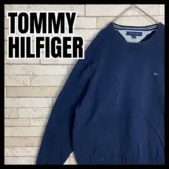 TOMMY HILFIGER ニット セーター 刺繍 ワンポイント 丸首 冬