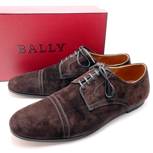 BALLY バリー レースアップシューズ US12D 30cm相当 スエード ココア ブラウン ストレートチップ 革靴 外羽根 メンズ 質屋 神戸つじの