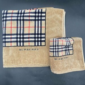 M135　Burberry バーバリー ロンドン バスタオル 大判 フェイスタオル 2点セットブランケット 未使用保管品　ノバチェック　ひざ掛け