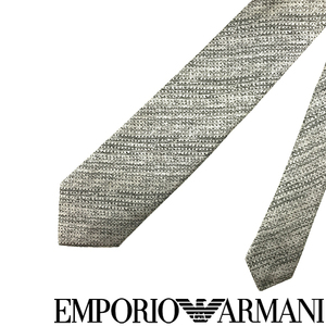 EMPORIO ARMANI ネクタイ エンポリオアルマーニ ブランド シルク シルバー【剣先幅：7.5cm】 340075-620-00017