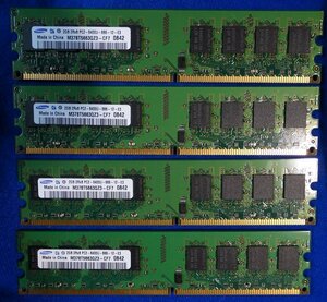 SAMSUNG 2GB 2Rx8 PC2-6400U-666-12-E3 2GB 2Rx8 PC2-5300U-555-12-E3 （4点セット）