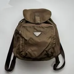 PRADA tessuto nylon backpack brown