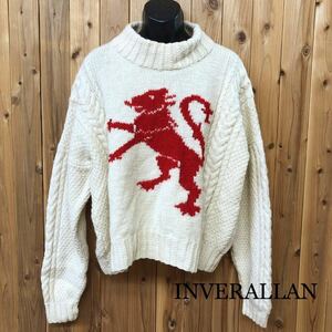 INVERALLAN◇スコットランド製 インバーアラン ニットセーター 長袖 プルオーバー トップス ケーブル編み Pure new wool USA古着