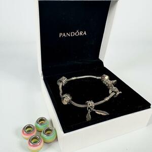 PANDORA パンドラ チャーム ブレスレット アクセサリー 箱付き シルバー