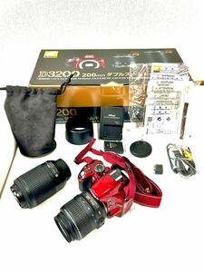 超美品★NIKONニコン★D3200★200mmダブルズームキット★レッド