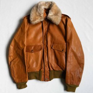 【雰囲気抜群】SCHOTT【type G-1 レザー フライト ジャケット】40 アメリカ製 キャメル ショット 25010504