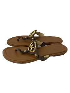 MICHAEL KORS◆AUBREY LOGO T-STRAP SANDAL/8M/BRW