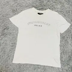 ウノピュウノウグァーレトレ　リラックス　Tシャツ ラインストーンロゴ　折鶴刺繍L