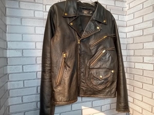 RRL ダブルアールエル Мサイズ RALPH LAUREN MOTO JACKET モト 牛革 ヴィンテージ加工 ダブルライダース レザージャケット