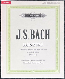 バッハ 2本のバイオリンと管弦楽のための協奏曲 ニ短調 BWV 1043 (2ヴァイオリン+ピアノ)輸入楽譜 Bach Konzert d moll 洋書