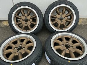 ラスト1セット!! 早い者勝ち 即納 15インチ 7j PCD100 新品 タイヤホイールセット 4本 185/55R15 ドリフト ロードスター シビック ブロンズ