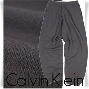 新品1円～★定価2.3万 Calvin Klein カルバンクライン メンズ 秋冬 ニット スウェットパンツ M ジョガーパンツ 綿 羊毛 グレー◆5359◆