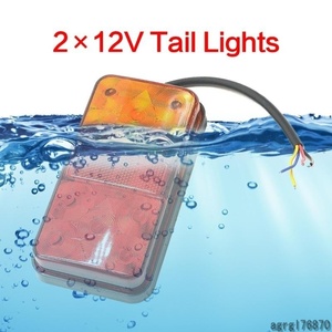 【新品】1ペア12V LED防水車のトラックLEDリアテールライト警告灯リアランプトレーラーキャンパーのためのATVトラックアクセサリー