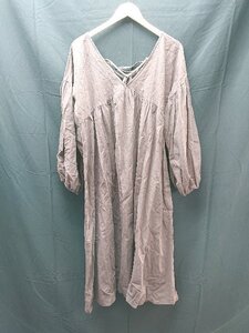 ◇ DAYCLOSET カジュアル レースアップ オーバーサイズ 長袖 ロング丈 ワンピース サイズ表記なし ブラウン系 レディース E