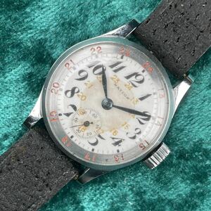 23ビンテージ 精工舎SEIKOセイコー NATION ネイション 超希少 1930年代 戦前 セト24時表示ベゼル(琺瑯)文字盤 スモセコ 手巻 オリジナル針