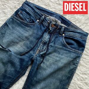 【美品 W30 】 DIESEL ジョグ ジーンズ THOMMER スリム ダメージ スウェット ストレッチ ディーゼル メンズ デニム パンツ jogg レザー