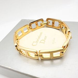 2351　【1975年Germany製　保存箱付き】　Dior　ブレスレット　CD　希少　アクセサリー　ディオール　金　ゴールド