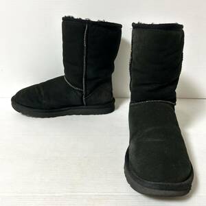 UGG australia W CLASSIC SHORT アグ　クラシック ショート ムートンブーツ ショートブーツ US8 25cm ブラック　レディース　＊EC